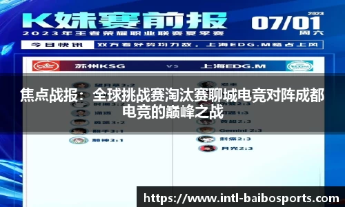焦点战报：全球挑战赛淘汰赛聊城电竞对阵成都电竞的巅峰之战
